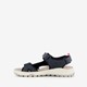 Leren dames sandalen blauw rood