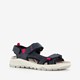 Leren dames sandalen blauw rood