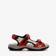 Leren dames sandalen beige rood