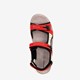 Leren dames sandalen beige rood