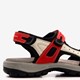 Leren dames sandalen beige rood