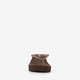 Dames teenslippers met sleehak bruin
