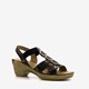 Dames sandalen met hak zwart goud