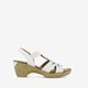 Dames sandalen met hak wit zilver