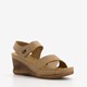 Dames sandalen met sleehak taupe
