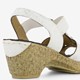 Dames sandalen met hak wit zilver