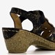Dames sandalen met hak zwart goud