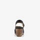 Dames sandalen met sleehak zwart