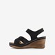 Dames sandalen met sleehak zwart