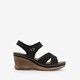 Dames sandalen met sleehak zwart