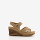 Dames sandalen met sleehak taupe