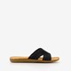 Dames slippers met glitter zwart