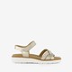 Leren dames sandalen wit goud