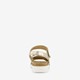 Leren dames sandalen wit goud