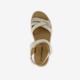 Leren dames sandalen wit goud