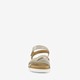 Leren dames sandalen wit goud