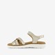 Leren dames sandalen wit goud