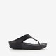 Dames teenslippers sleehak zwart
