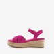 Espadrilles met sleehak fuchsia roze