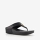 Dames teenslippers sleehak zwart