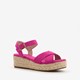 Espadrilles met sleehak fuchsia roze