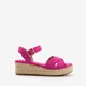 Espadrilles met sleehak fuchsia roze