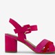 Dames sandalen met hak roze rood