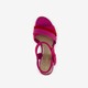 Dames sandalen met hak roze rood