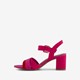 Dames sandalen met hak roze rood