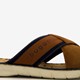 Leren slippers met leren voetbed cognac
