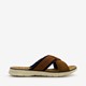 Leren slippers met leren voetbed cognac