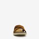 Leren slippers met leren voetbed cognac