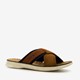 Bugatti leren heren slippers cognac