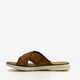 Leren slippers met leren voetbed cognac
