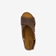 Leren dames sleehak sandalen bruin