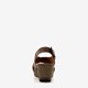 Leren dames sleehak sandalen bruin