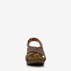 Leren dames sleehak sandalen bruin