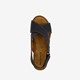 Leren dames sleehak sandalen zwart