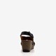 Leren dames sleehak sandalen zwart