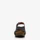 Leren dames sleehak sandalen zwart