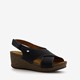 Hush Puppies leren dames sleehak sandalen zwart