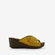 Leren dames sandalen geel