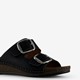Leren dames sandalen zwart