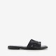 Leren dames slippers zwart