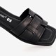 Leren dames slippers zwart