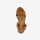 Dames espadrilles met sleehak cognac