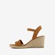 Dames espadrilles met sleehak cognac
