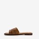Leren dames slippers cognac bruin