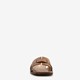 Leren dames slippers cognac bruin