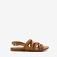 Leren sandalen gevlochten bandje bruin